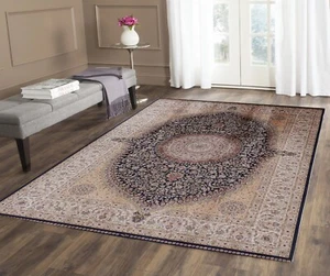 Luxury Living Room Rug Oriental Turkish Carpet Non Slip Exquisite Craftsmanship - Picture 1 of 8