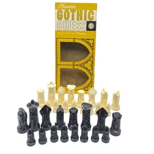 Vintage Gothic Chess set Peter Ganine No 1472 Pleasantime Games 1957 - Picture 1 of 15