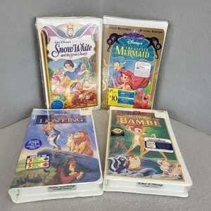 The Lion King Disney Snow White The Little Mermaid Bambi VHS Clamshell NEW - Picture 1 of 7