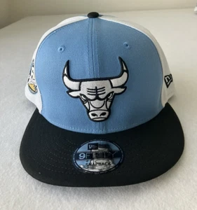 Chicago Bulls New Era 9Fifty 6X Champs Snapback Adjustable Cap Blue And Black - Picture 1 of 10