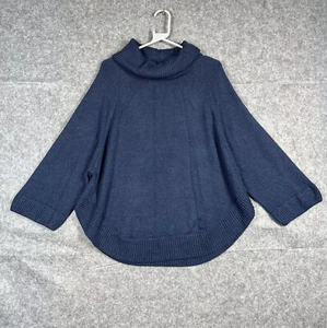 Mountain Warehouse Jumper Womens Size Medium Alps Roll Neck Knit Cape Navy - Picture 1 of 11