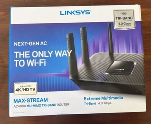 Router WiFi Linksys Max-Stream AC4000 Tri-Band (EA9300) ¡Probado Funciona! - Imagen 1 de 8