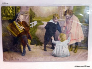 Vintage Post Card Happy Childhood J W B London No. 301 Ring a Ring O Roses - Bild 1 von 8