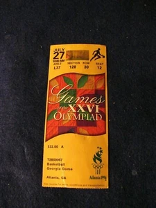 1996 SUMMER OLYMPICS TICKET XXVI OLYMPIAD JULY 27-28, 1996 (Near Bombing Date) - Picture 1 of 4