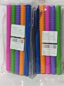 Hollow Teething Tubes Toys for Babies Girls Boys, 10 Pack with brush - Picture 1 of 3