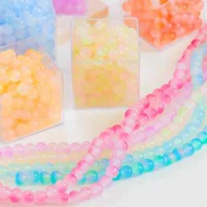 50pcs Gradient Imitation Jade Beads DIY Jewelry Bracelet Wedding Decor Supplies - Picture 1 of 19