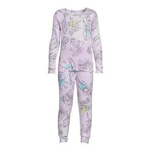 Disney Princess Girls Allover Print LS Top and Pants Pajama Set-Purpl-Size 10 - Picture 1 of 1