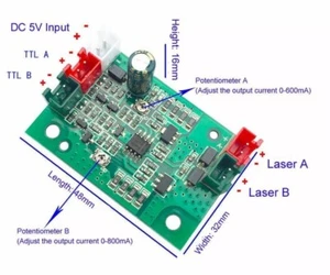 Controlador de diodo láser 635nm 638nm 532nm 808nm rojo verde corriente ajustable con TTL - Imagen 1 de 4