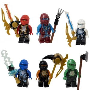 MOC Lego Minifig Figurine: Ninjago Cole Zane Kai Lloyd Jay Nya (Spinjitzu Burst) - Picture 1 of 7