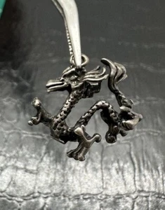 Charm drago bifacciale 3D argento massiccio VNT per bracciale charm - Foto 1 di 7