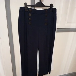 Navy F&f Cropped Trousers - Picture 1 of 4