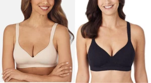 Carole Hochman Women's 2 Pack Seamless Comfort Bra Black/Nude Size MEDIUM - Picture 1 of 5
