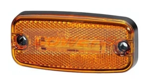 HELLA 2PS345600017 LED AMBER YELLOW SIDE MARKER LIGHT LAMP 24V VOLT W/ REFLECTOR - Picture 1 of 2