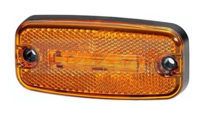 HELLA 2PS345600017 LED AMBER YELLOW SIDE MARKER LIGHT LAMP 24V VOLT W/ REFLECTOR - Image 1 of 2