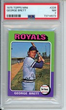 1975 TOPPS MINI #228 GEORGE BRETT ROOKIE PSA 7