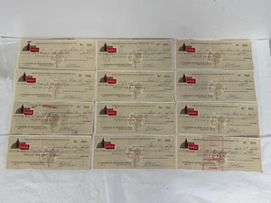 LOT x12 Monticello Coca Cola Bottling Co Cancelled Check 1952 Farmers Bank - Picture 1 of 11