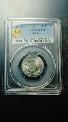 AH 1336 Year 4 (1920) Turkey 40 Para PCGS MS64                              2601 - Image 1 of 4