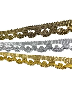 Passamaneria Ricamo Rosellina Lurex Smerlato Bordo Alta 2 Cm 2037 - Imagen 1 de 25