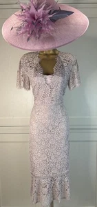 Vestido de Boda Phase Eight UK 12 Desnudo/Natural Encaje Ajustado Midi Madre Novia Carreras - Imagen 1 de 19