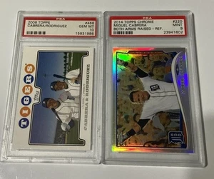 Miguel Cabrera Detroit Topps Chrome 2014 Refractor PSA Mint 9 2008 Gem Mt 10 - Picture 1 of 5