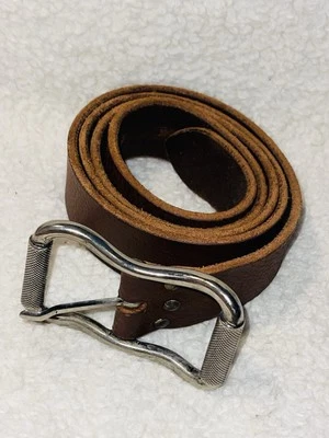 CYDWOQ Handmade Wide Brown Cracked Leather Belt - Women's Sz 32 - Image 1 of 4