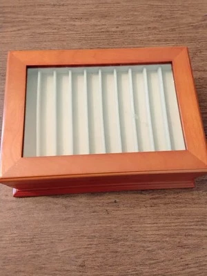 Hermosa vitrina de arce macizo/vidrio para bolígrafos SIN bolígrafos.  ¡¡PRECIO MÁS BAJO!!! Foto 1 de 4