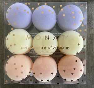 Monat Dream Bigger Set of 9 Soft Foam Macaron Sleep Roller Curly Curl Hair Style - Picture 1 of 2