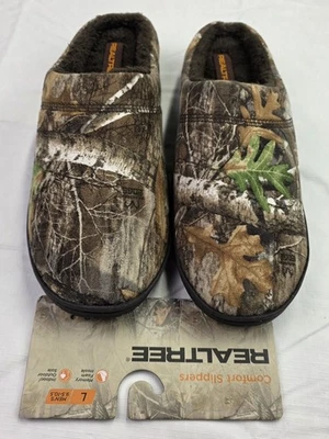 Новые удобные тапочки Realtree мужские размер большой 9,5-10,5 меховые стельки из пеноматериала с эффектом памяти - Изображение 1 из 4