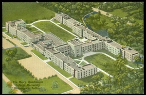MEN'S QUAD, INDIANA UNIV. - BLOOMINGTON, IN POSTCARD - Picture 1 of 1
