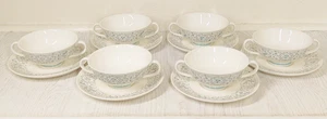 Royal Doulton - Arabesque - D.6465 -  6 Soup Cups/Bowls with Saucers - Vintage - Picture 1 of 13