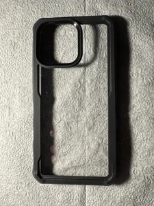 iPhone 15 Pro Max Black Clear Back Shock Proof Rubber Case - Picture 1 of 2