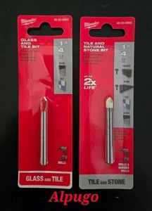 MILWAUKEE 48-20-8992 ~ 48-20-8982 1/4” Carbide Tipped Bit Glass~Tile~Stone ~2 PK - Picture 1 of 2