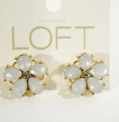 Ann Taylor Women's Opal Flower Stud Earrings NWT 29.50 - Image 1 of 4
