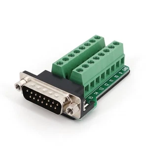 D-SUB DB15 Male 2 Row 15-Pin Plug Breakout Board Terminals Adapter Connector - Picture 1 of 5