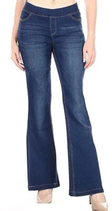 Flare Jeans for Women Ladies Elastic Pull-On Skinny Flared Bootcut Denim Jegging - Picture 1 of 5