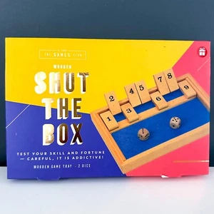 The Games Club Shut The Box Holz 9 Zahlen Würfel Geschicklichkeit Familienspiel - Bild 1 von 3
