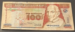 GUATEMALA 100 QUETZALES 1992 PREFIX LETTERS HA, p85 - Picture 1 of 2