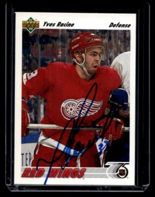 1991 UD #498 Autographed Yves Racine Trading Card-Dan Fox Collection - Image 1 of 2