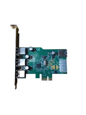 Syba 3 External USB 3.0 Type A Ports PCIe Expansion Card Low Profile SD-PEX20137 - Image 1 of 4