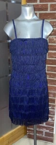 Vintage Huey Waltzer For Darcy 7/8 Women’s blue flapper dress - Picture 1 of 5