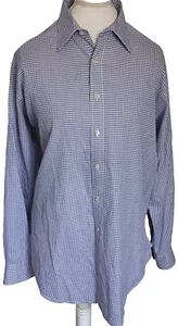 Dunhill London Men's Blue White Check Plaid Button Up Casual Shirt 16" R - Picture 1 of 14