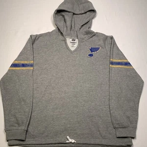 NHL St. Louis Blues Fleece Hoodie Womens XL Sweatshirt Logo Striped Cotton Blend - Picture 1 of 11