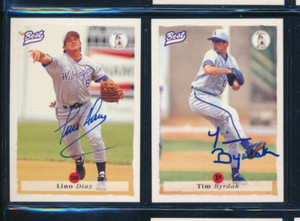 Lot (2) 1995 Best Blue Rocks #24 Diaz #25 Byrdak Signed Autograph (GO54) SWSW7