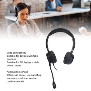 3.5mm Phone Headset With Microphone Noise Canceling Binaural USB To USB C He Fit - Picture 1 of 22