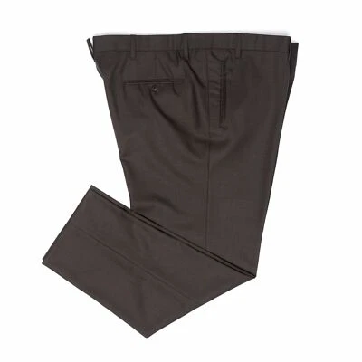 Pantalones de vestir Sartoria CHIAIA hechos a mano de lana Ariston frente plano 62 NUEVOS EE. UU. 4 Foto 1 de 4