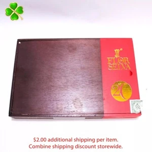 Flor de Selva Nº Caja de cigarros de madera vacía 20 tempos 9,75" x 6,5" x 1,25" - Imagen 1 de 9