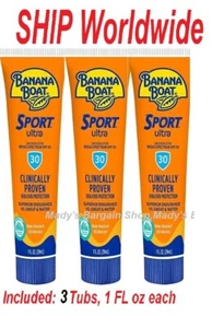 3x Banana Boat SPF 30 Sun Screen Lotion Travel Size Ultra Sport 1oz ea 3oz Total - Picture 1 of 4