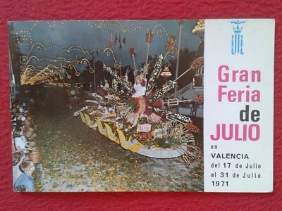 POSTAL GRAN FERIA DE JULIO EN VALENCIA CARROZA FLORES NATURALES SALVADOR GUAITA - Imagen 1 de 2