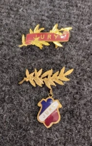 Lot 2 Anciens Insignes Émaillés Jury Circa 1900 - Picture 1 of 8