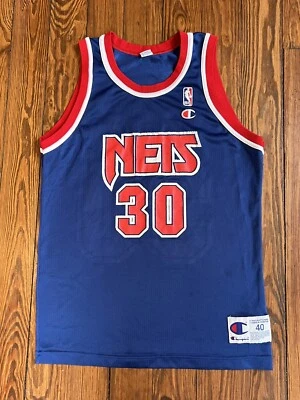 Vintage New Jersey Nets Kerry Kittles Champion Jersey Size 40 Medium 90s NBA - Image 1 of 4